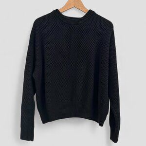 Mango Black Pullover Sweater, Small, Relaxed & Boxy